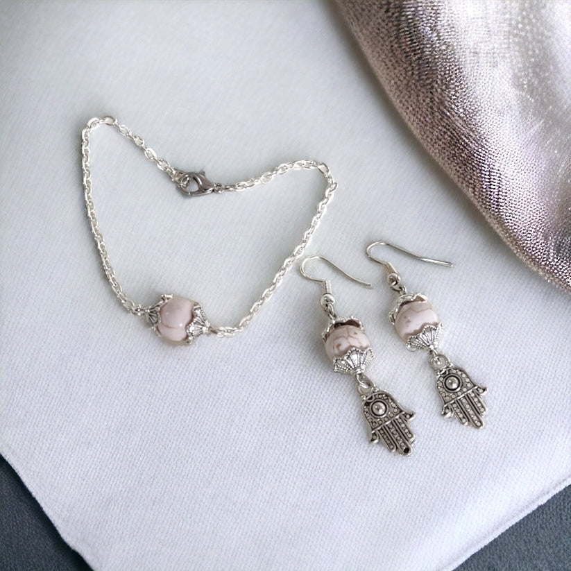 Clay Beads Earrings With A Bracelet