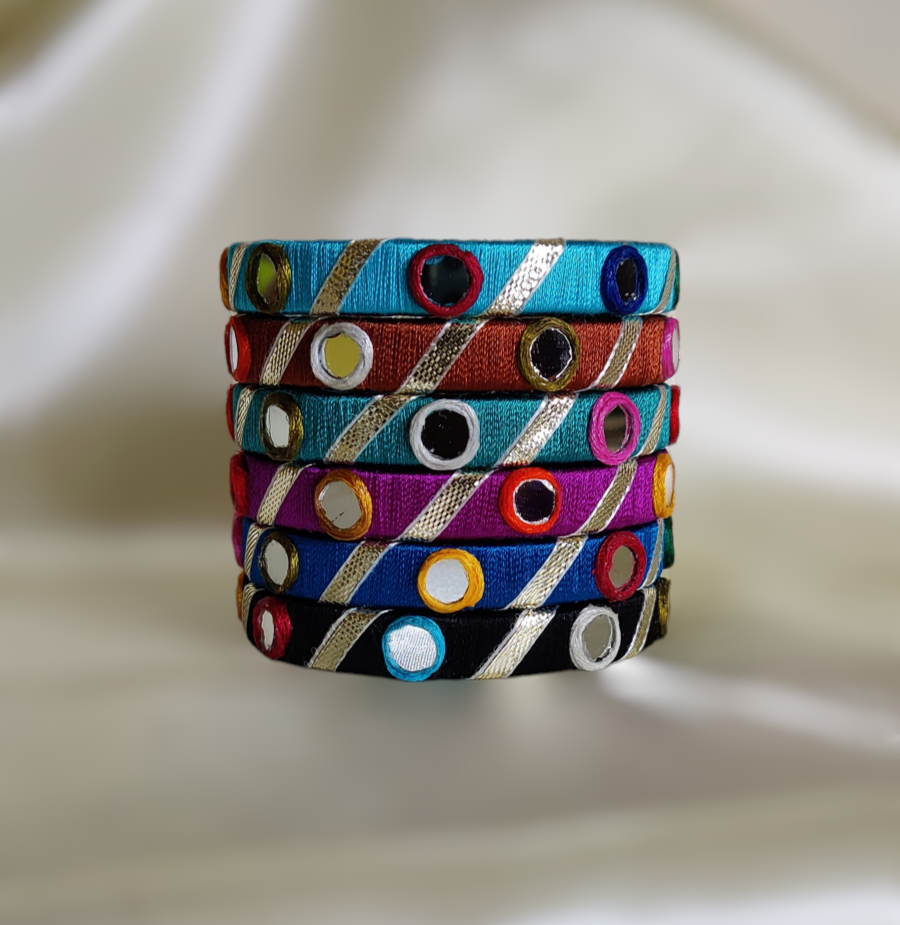 Taasha, handmade bagles, silk thread bangles, handmade bangles, handicrafts