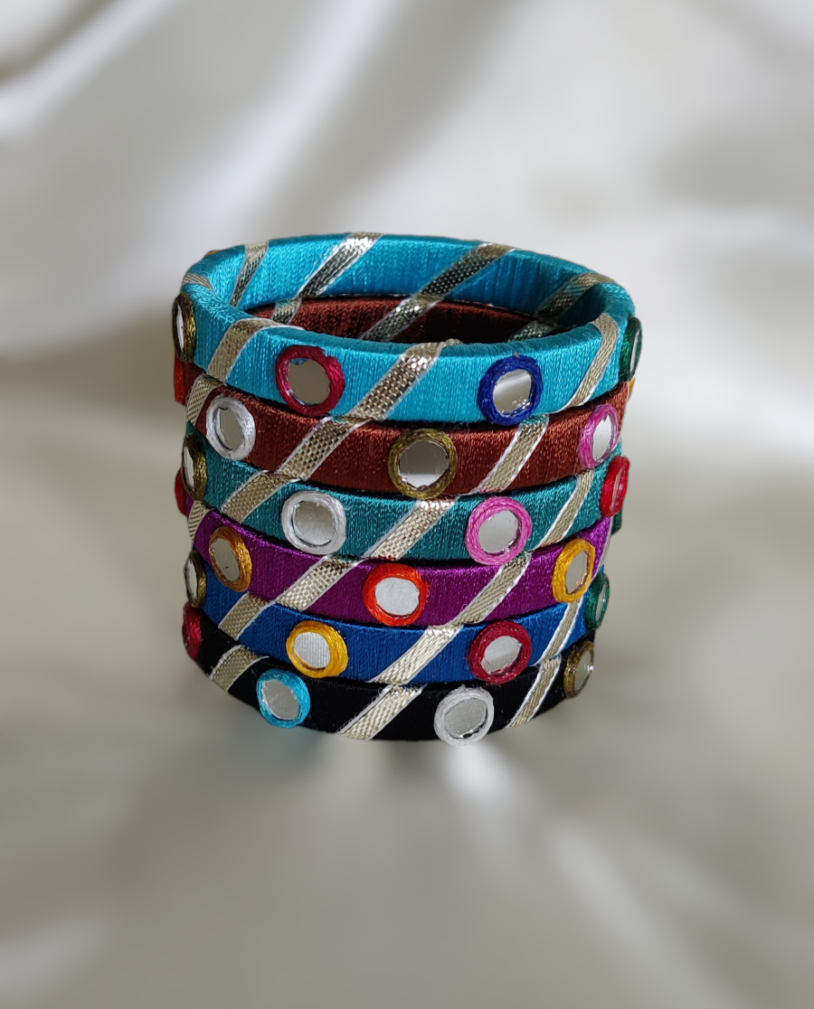 Taasha, handmade bagles, silk thread bangles, handmade bangles, handicrafts