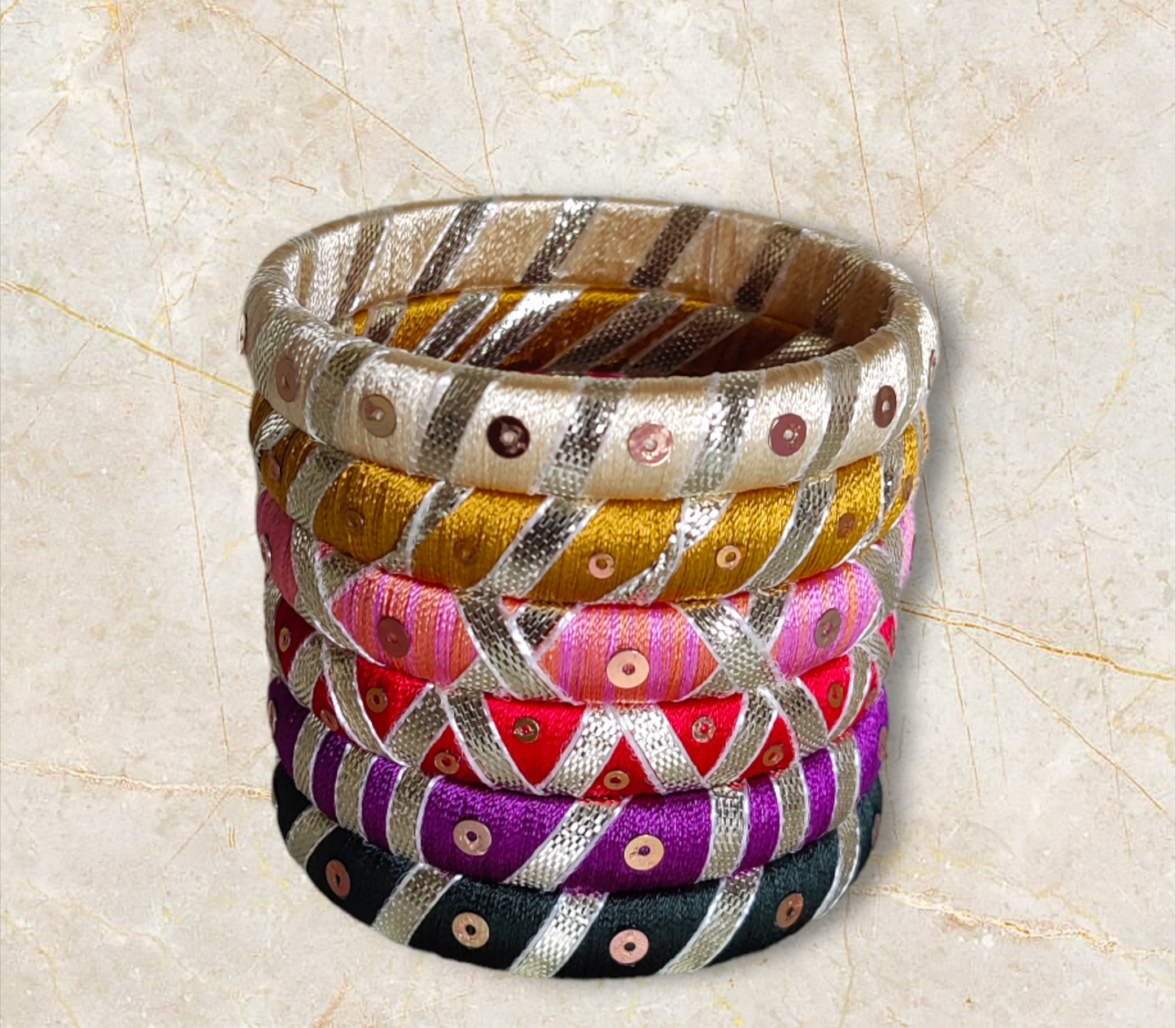 Taasha, handmade bagles, silk thread bangles, handmade bangles, handicrafts