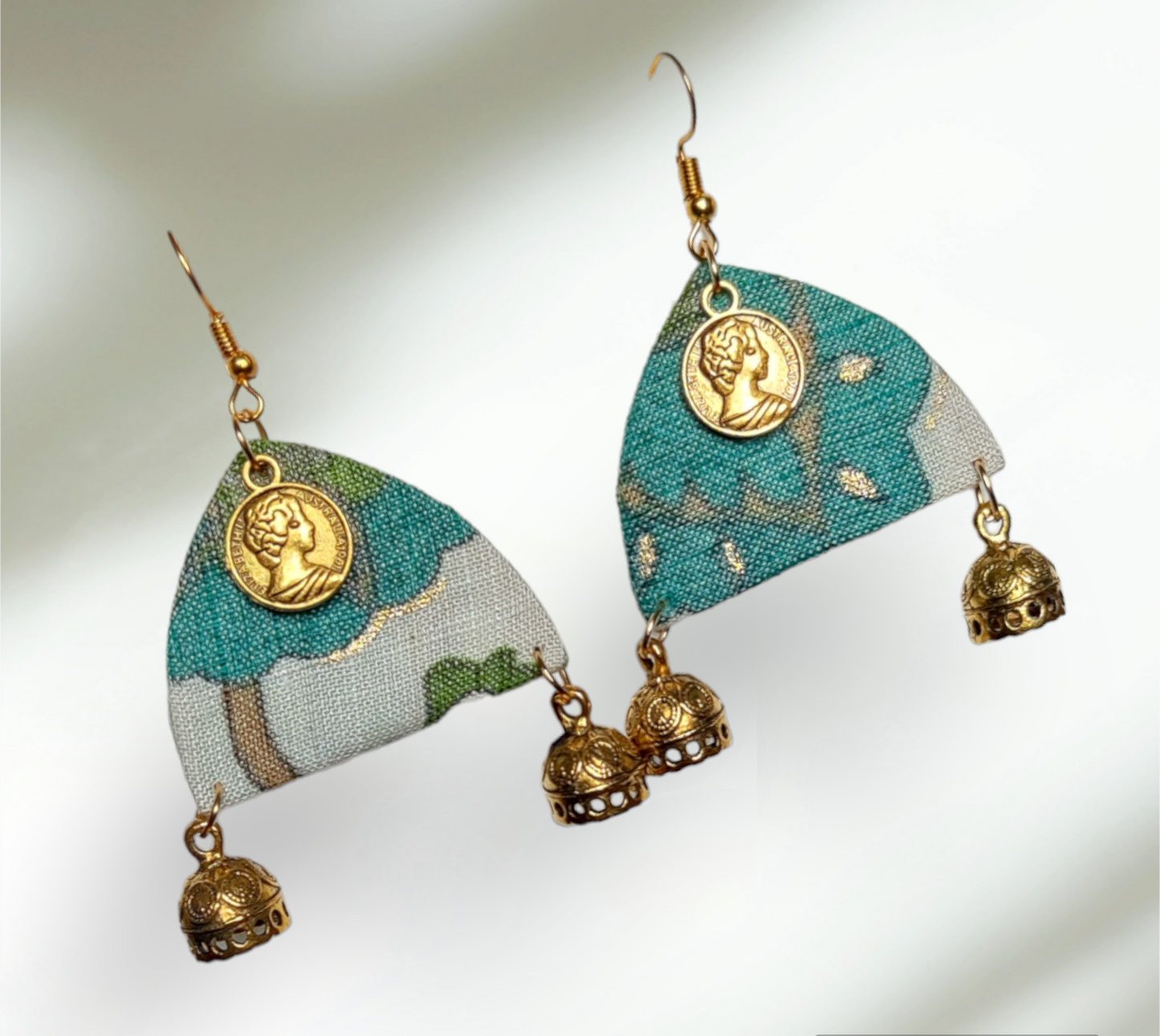 Floral Printed Fabric Earrings