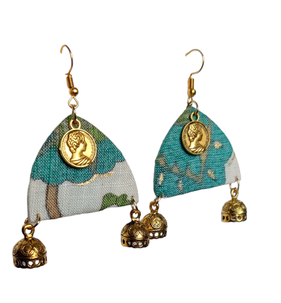 Floral Printed Fabric Earrings
