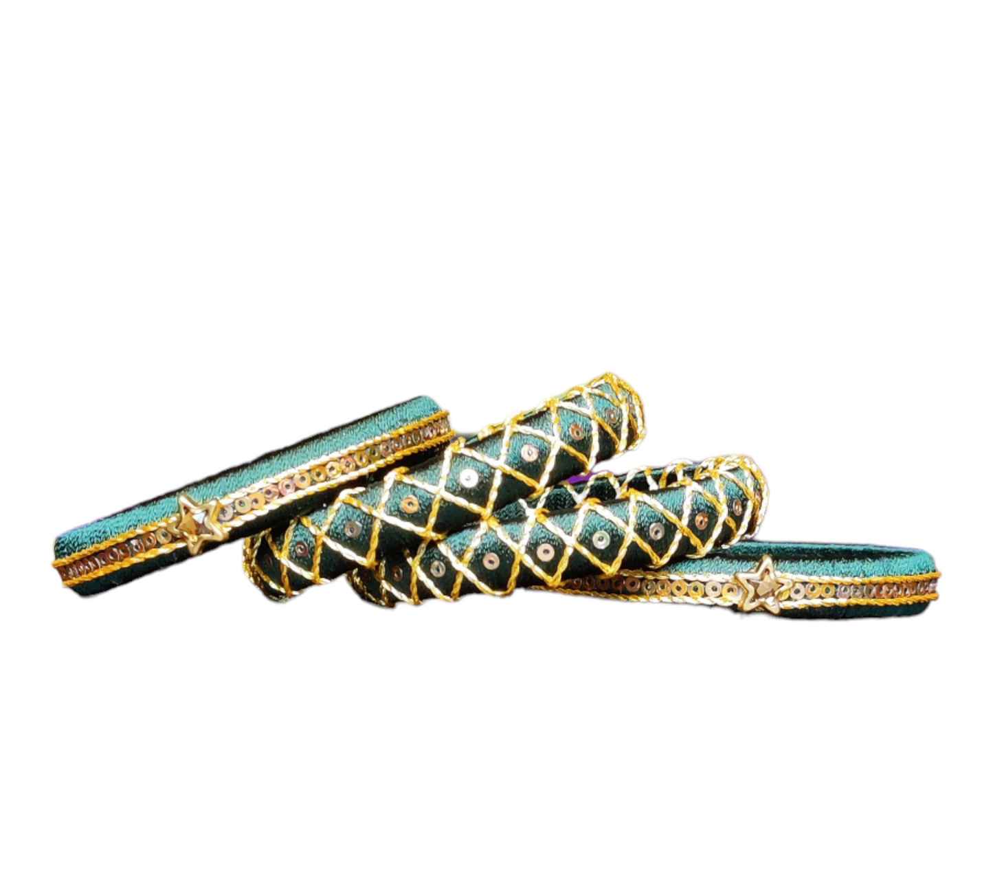 Bottle Green Silk Thread Bangles