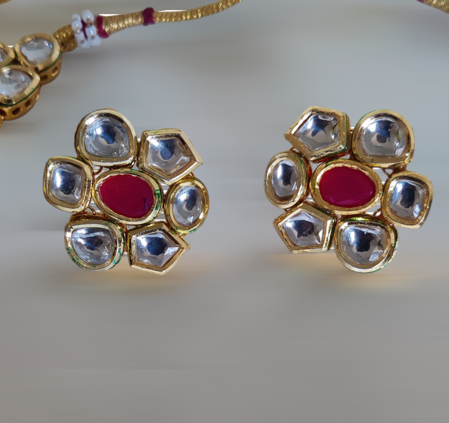 Kundan Polki Layered Necklace - KC12