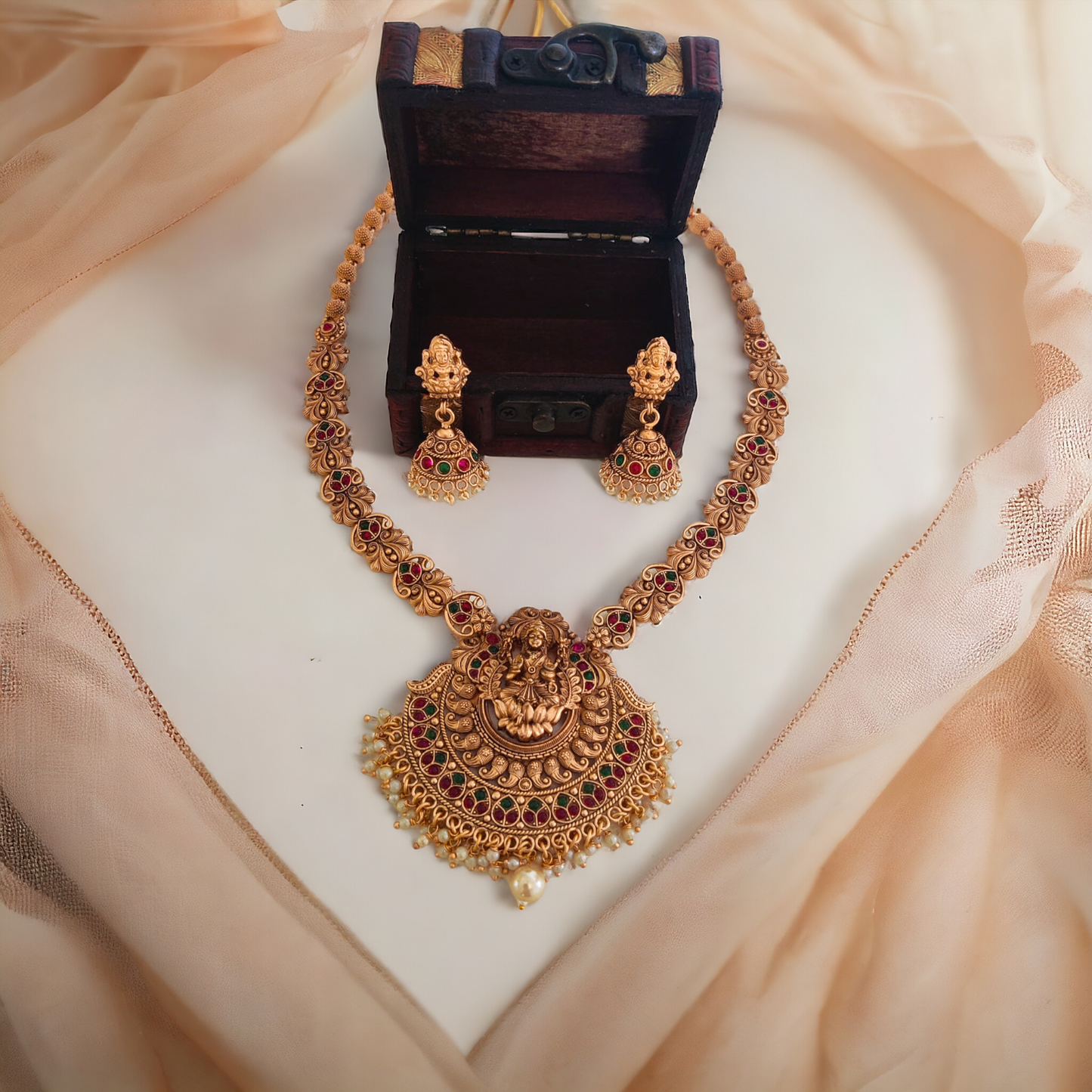 Temple jewellery, Matil, Traditional Jewellery, Ethnic Jewellery, Jhumkas, Kushal's Fashion Jewels
