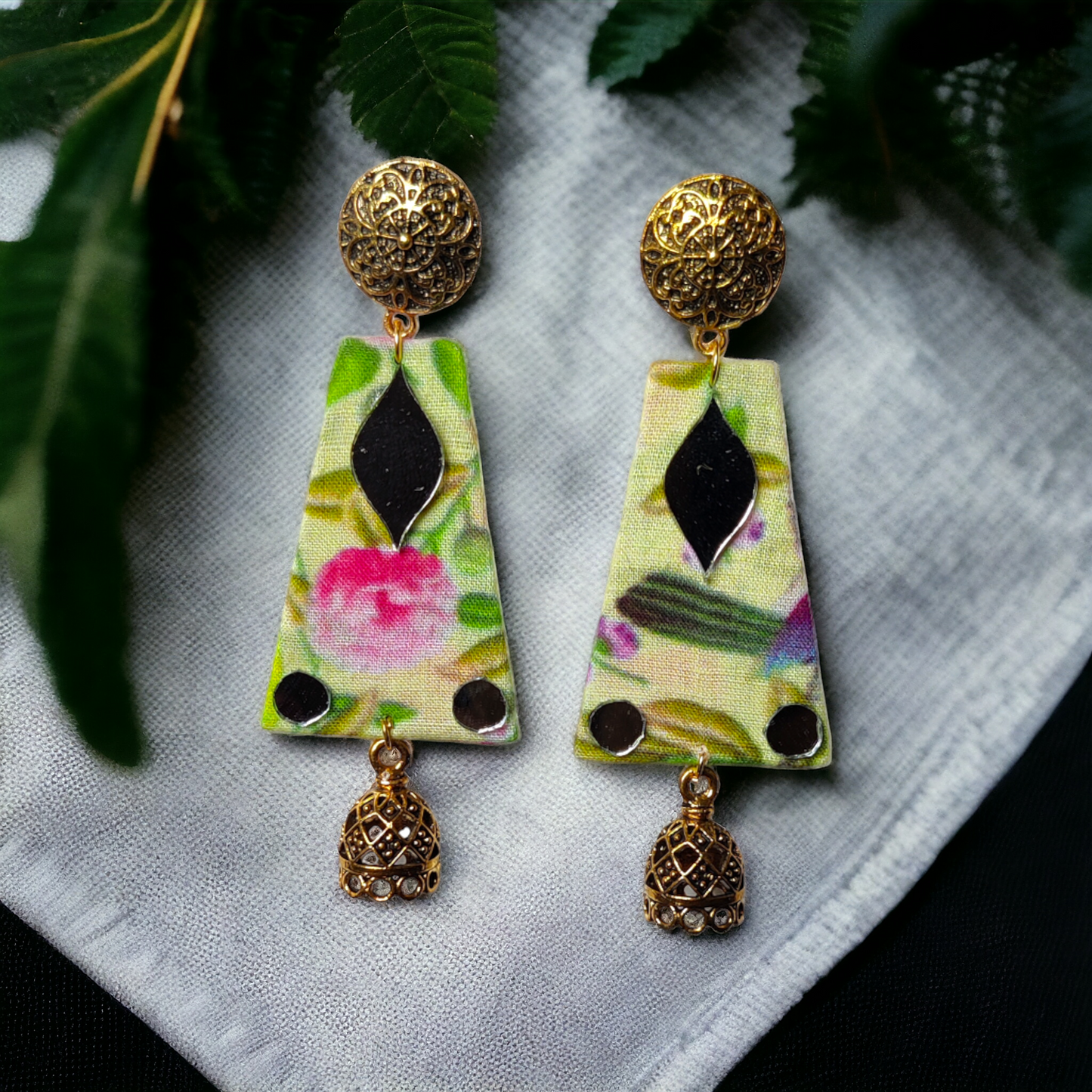 Taasha, handmade bangles, silk thread bangles, handmade earrings, handicrafts, fabric earrings,