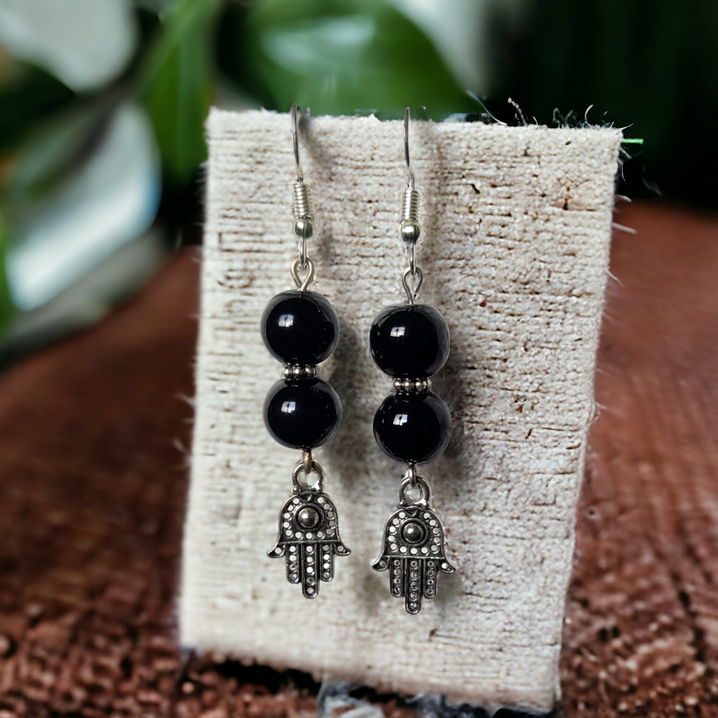 Black Beads Earrings