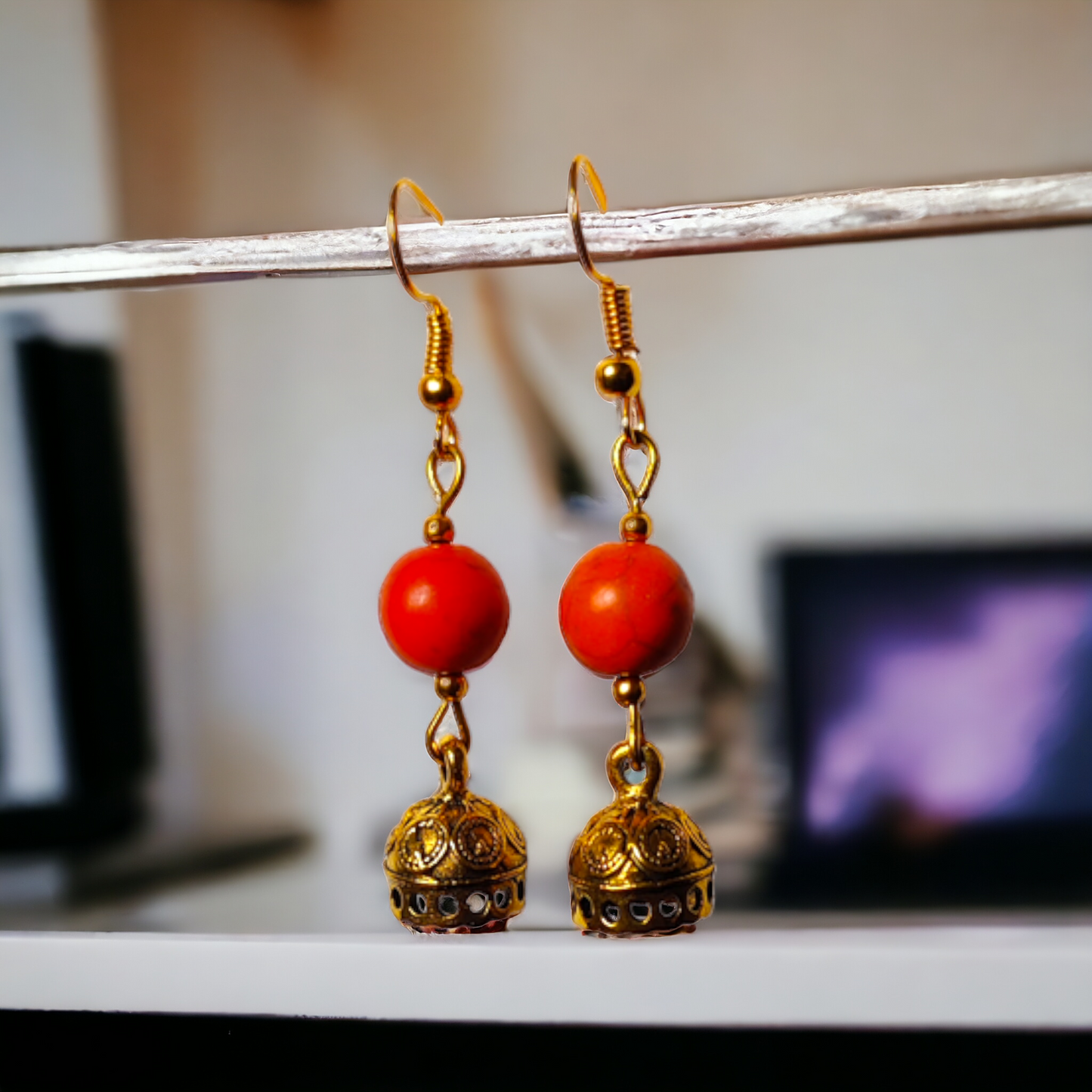 Orange Beads Earrings