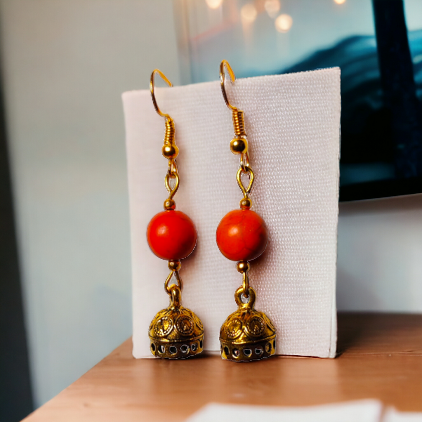 Orange Beads Earrings