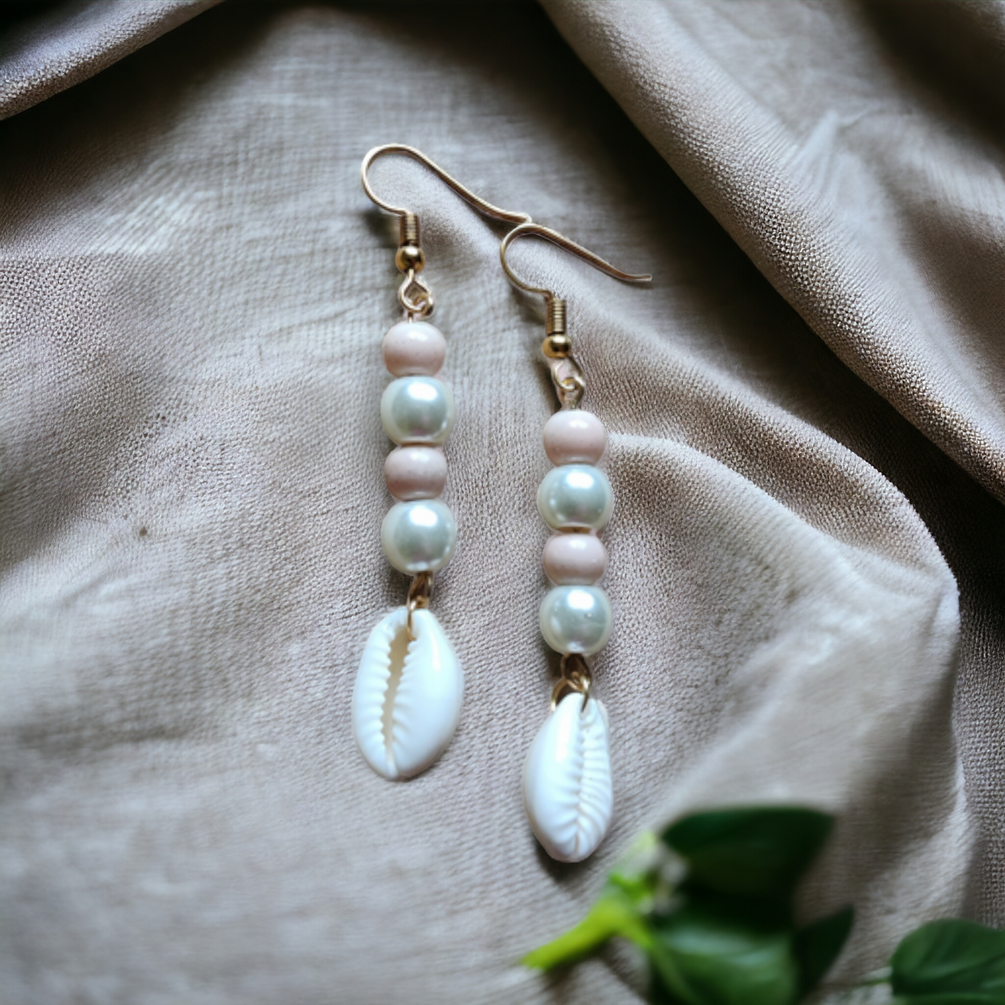 Pearl & Cowrie Earrings