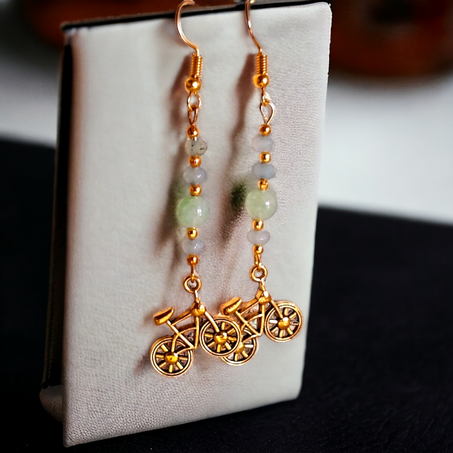 Light Green Glass Beads Earrings