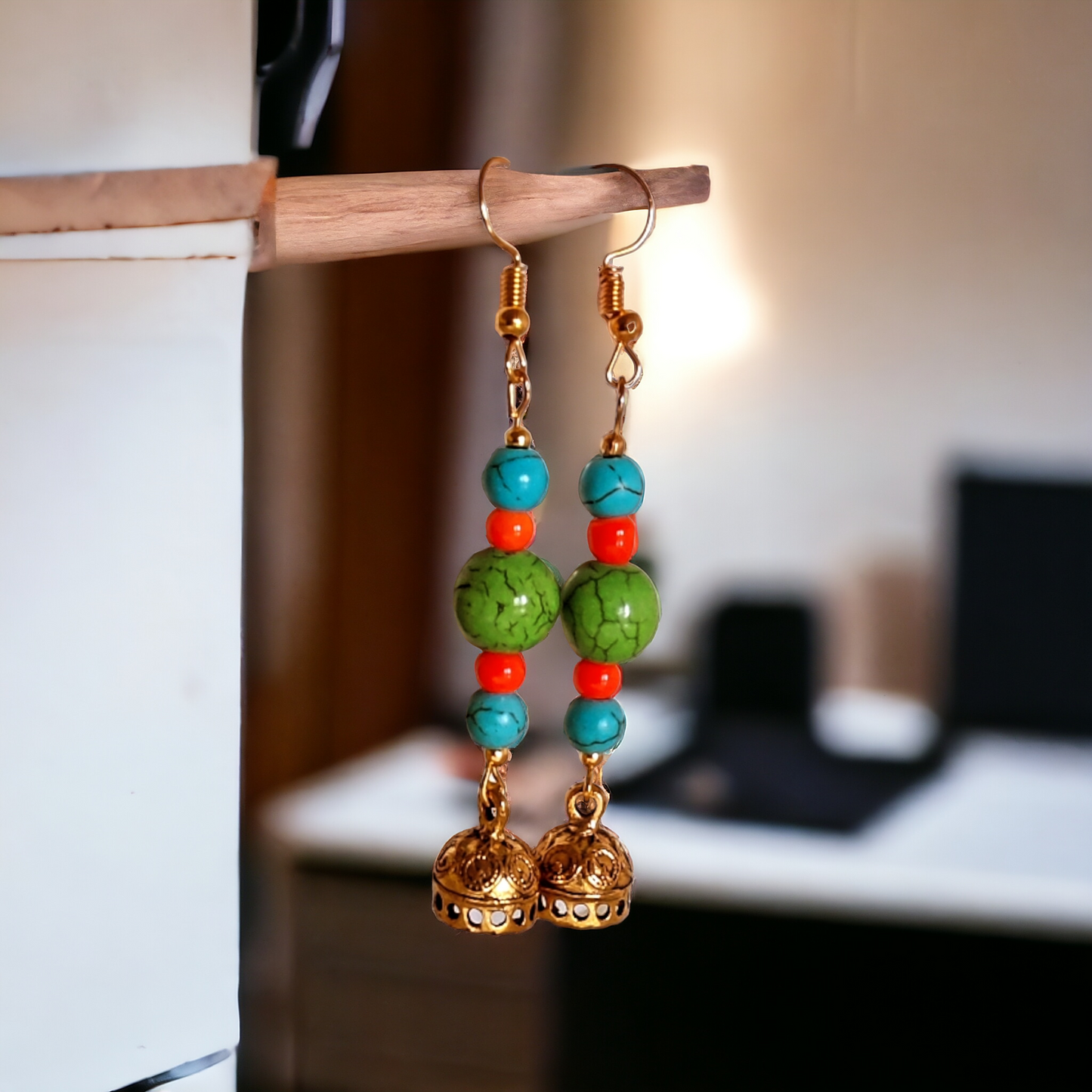 Multi Color Clay Beads Earrings