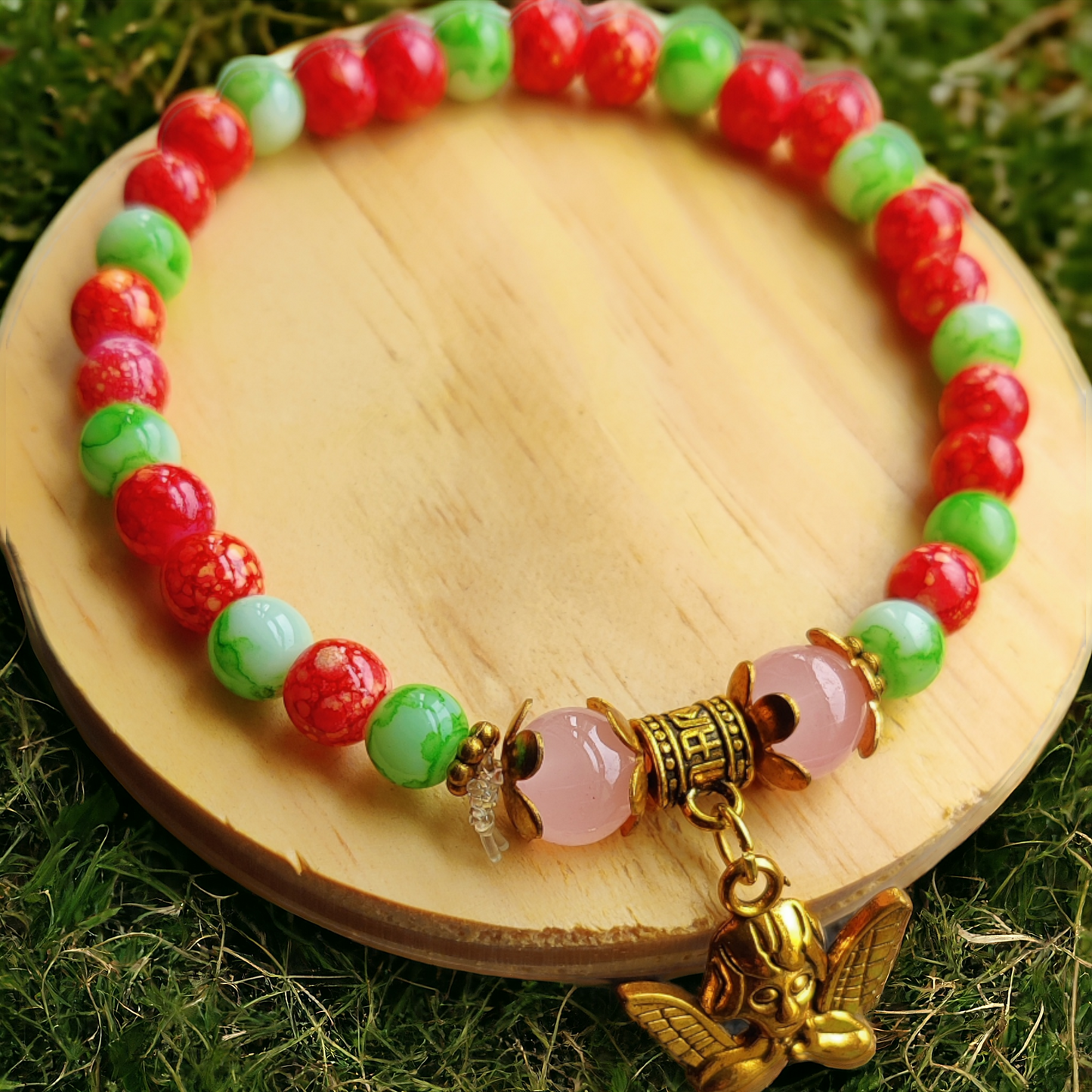 Red & Green Beads Bracelet