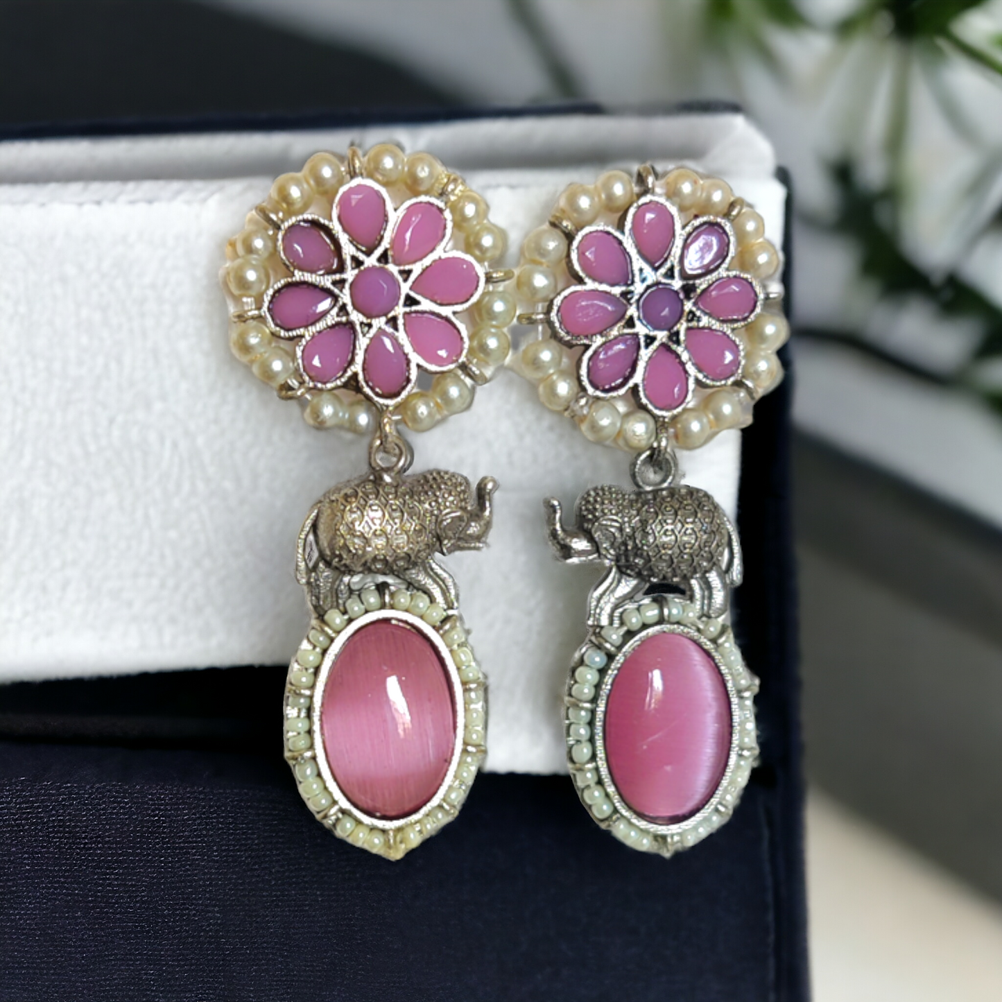 Pastel Purple Kundan Earrings - XJ52