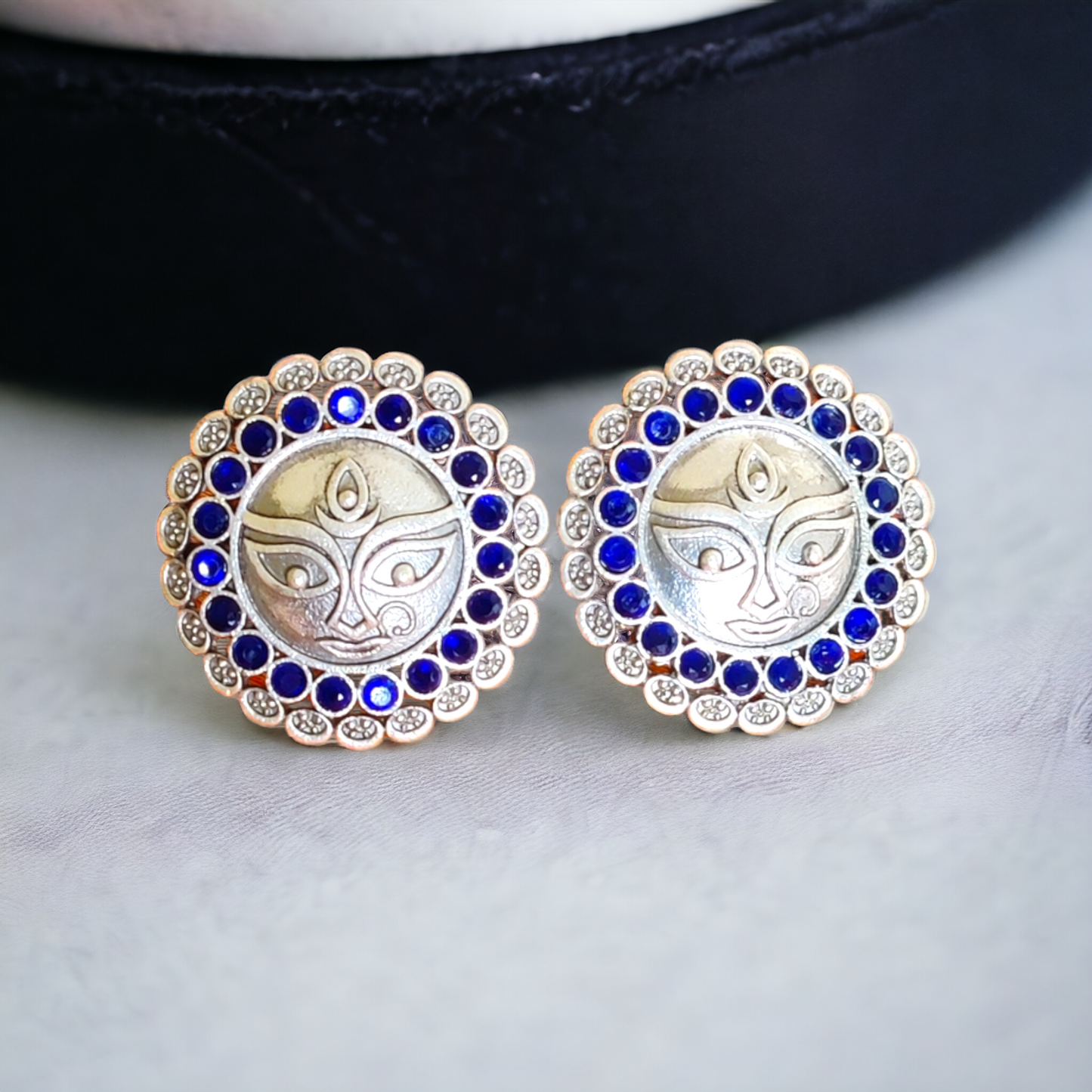Maa Durga Studs - Diameter: 3.4cms - XJ55