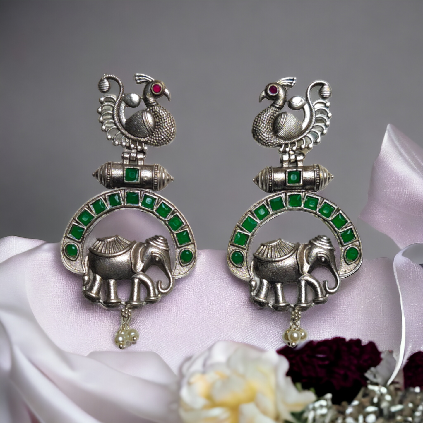 Jaipuri Peacock Earrings - XJ58