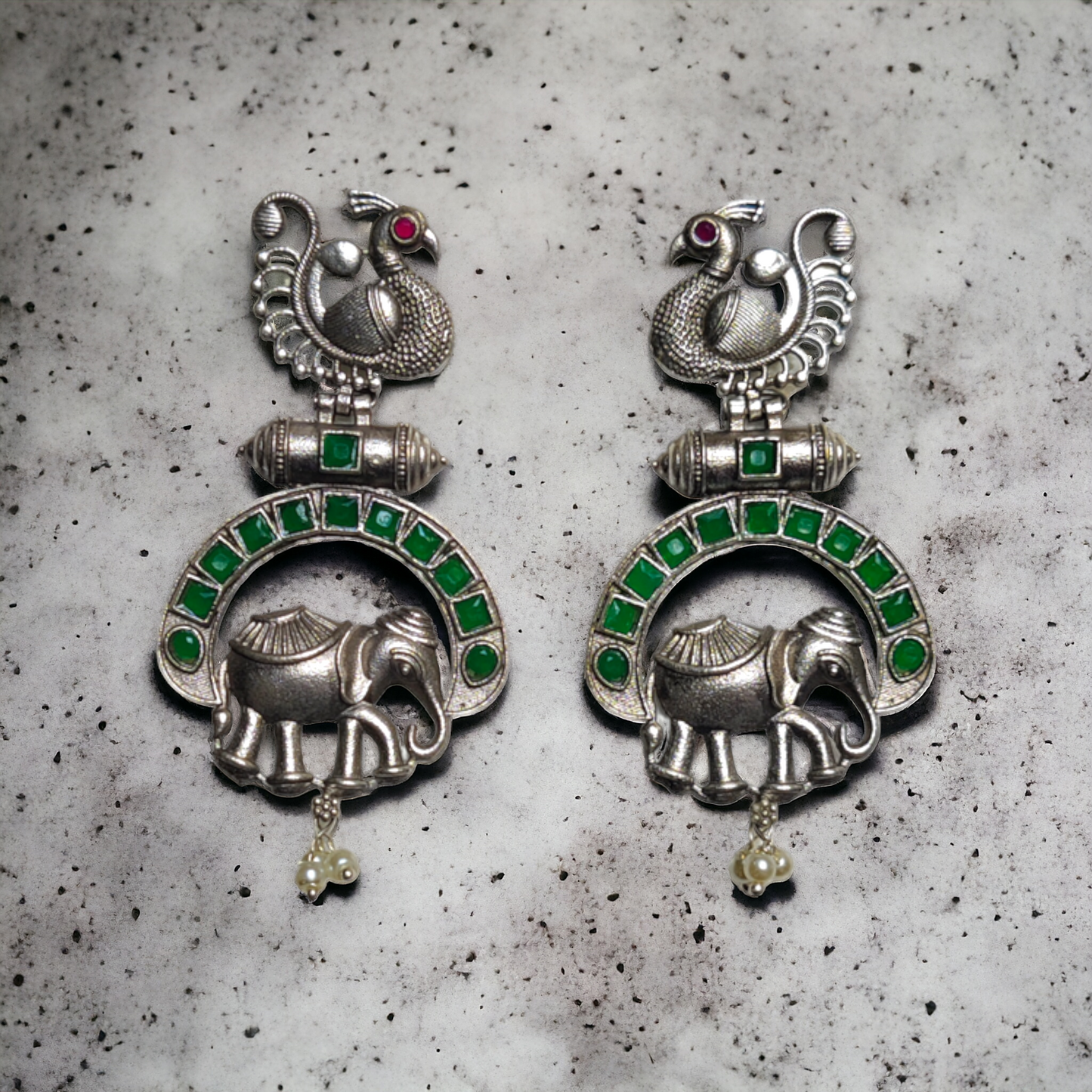Jaipuri Peacock Earrings - XJ58