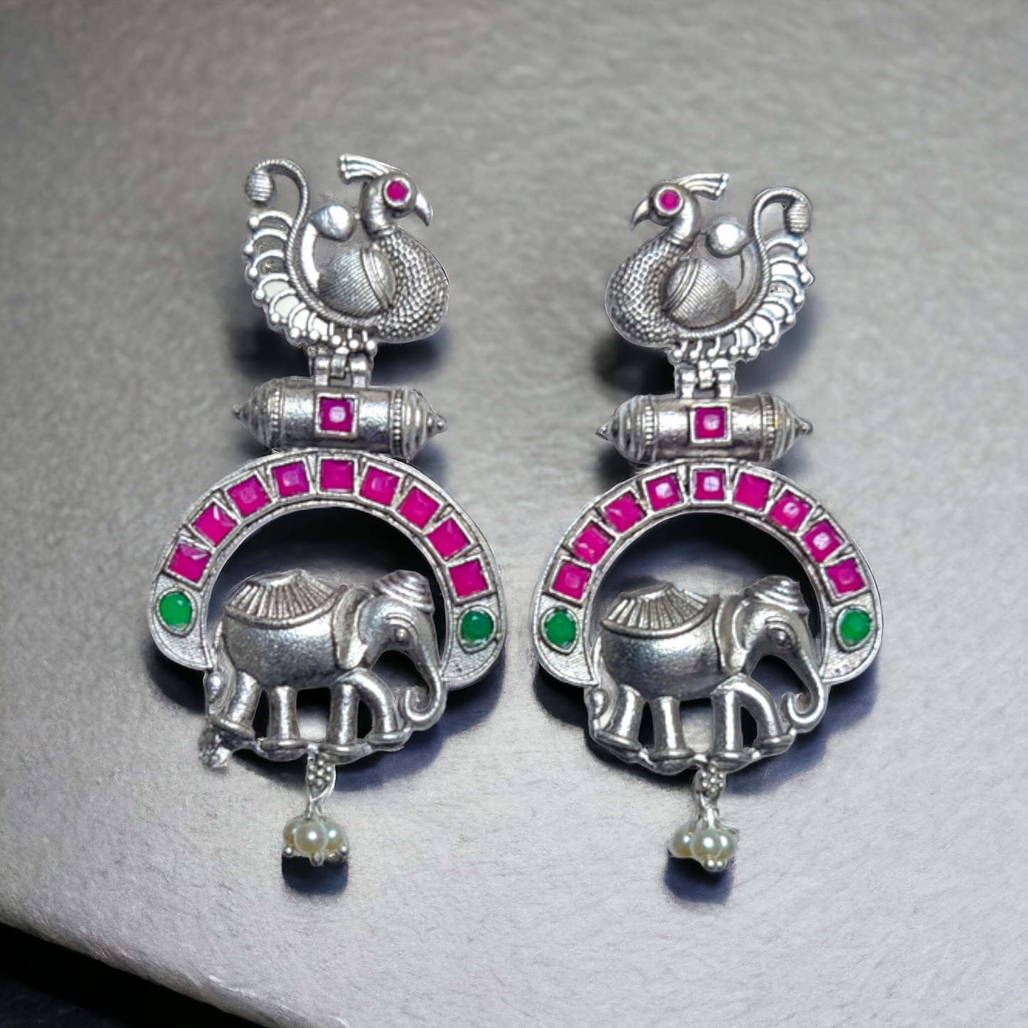 Jaipuri Peacock Earrings - XJ58