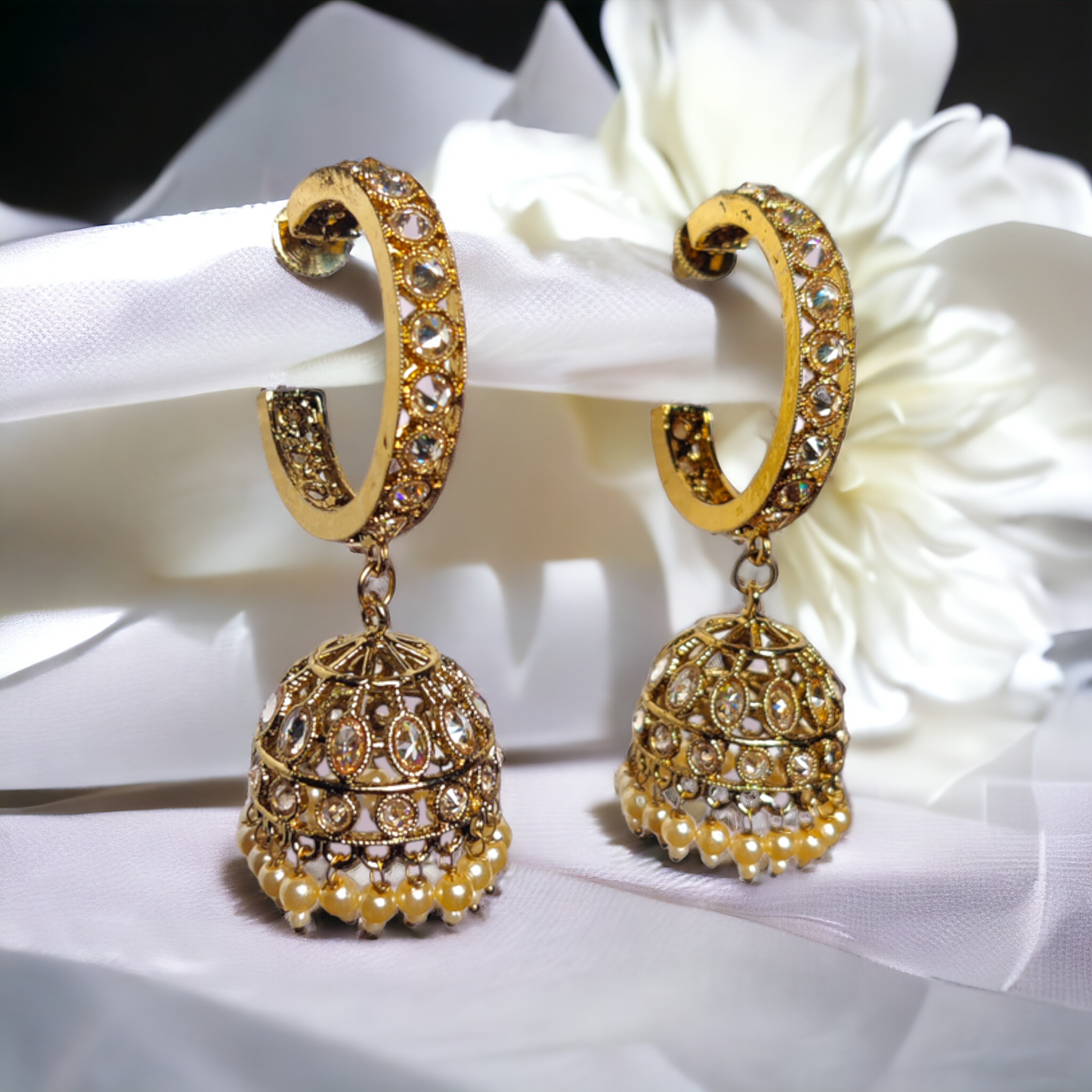 White Stone - Reverse AD Jhumka