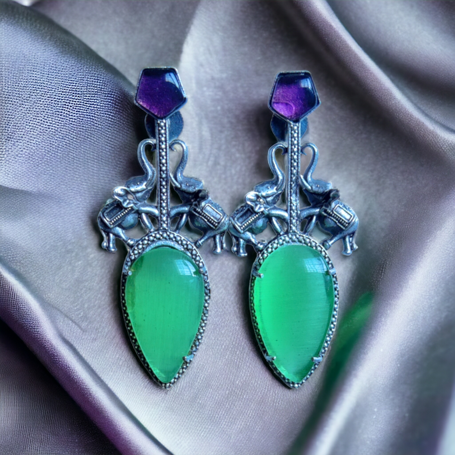 Black Metal Earrings - XJ43
