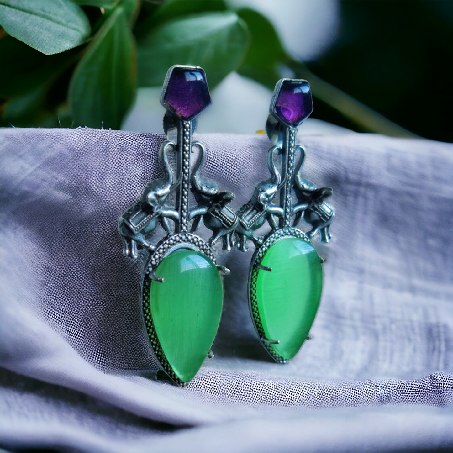 Black Metal Earrings - XJ43