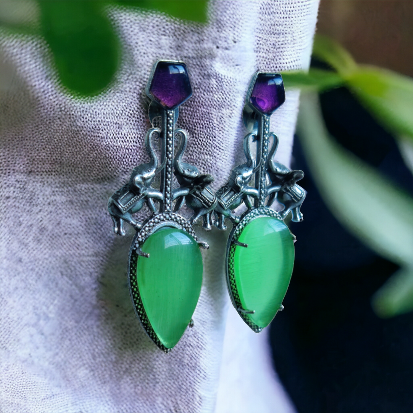 Black Metal Earrings - XJ43