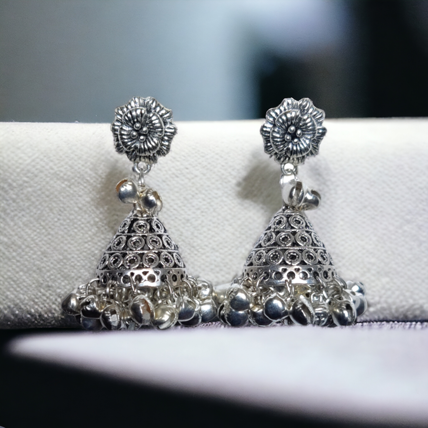 Black Metal Jhumkas - XJ42