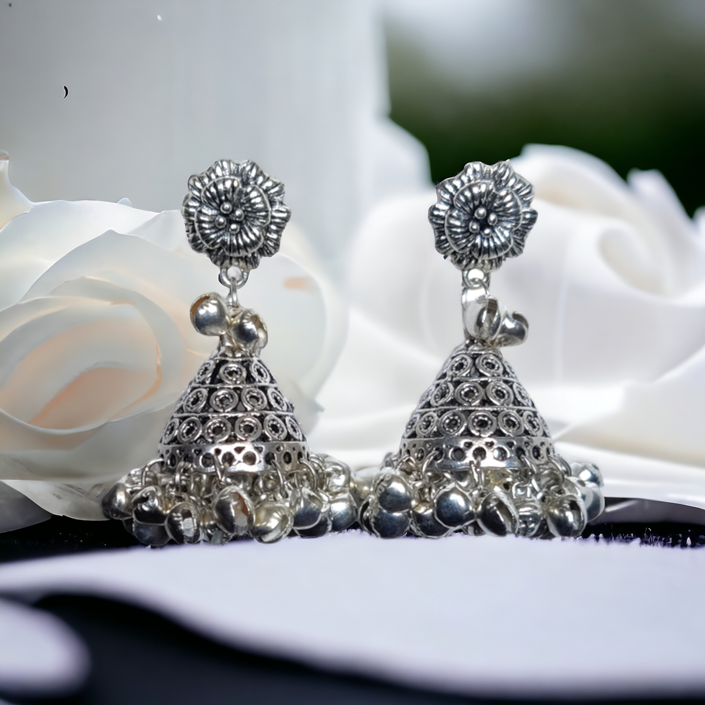 Black Metal Jhumkas - XJ42