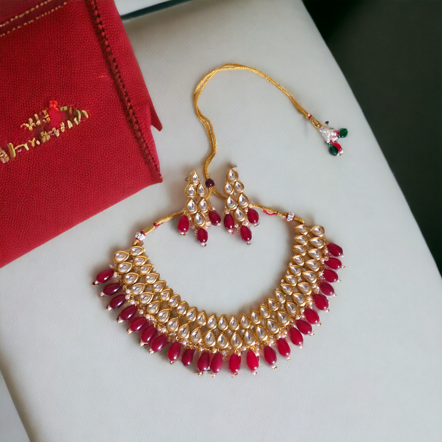Kundan Red Jadau Set - KC05