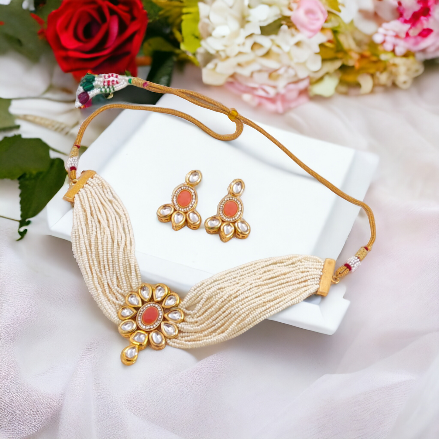 Kundan Polki Pearl Necklace - KC15