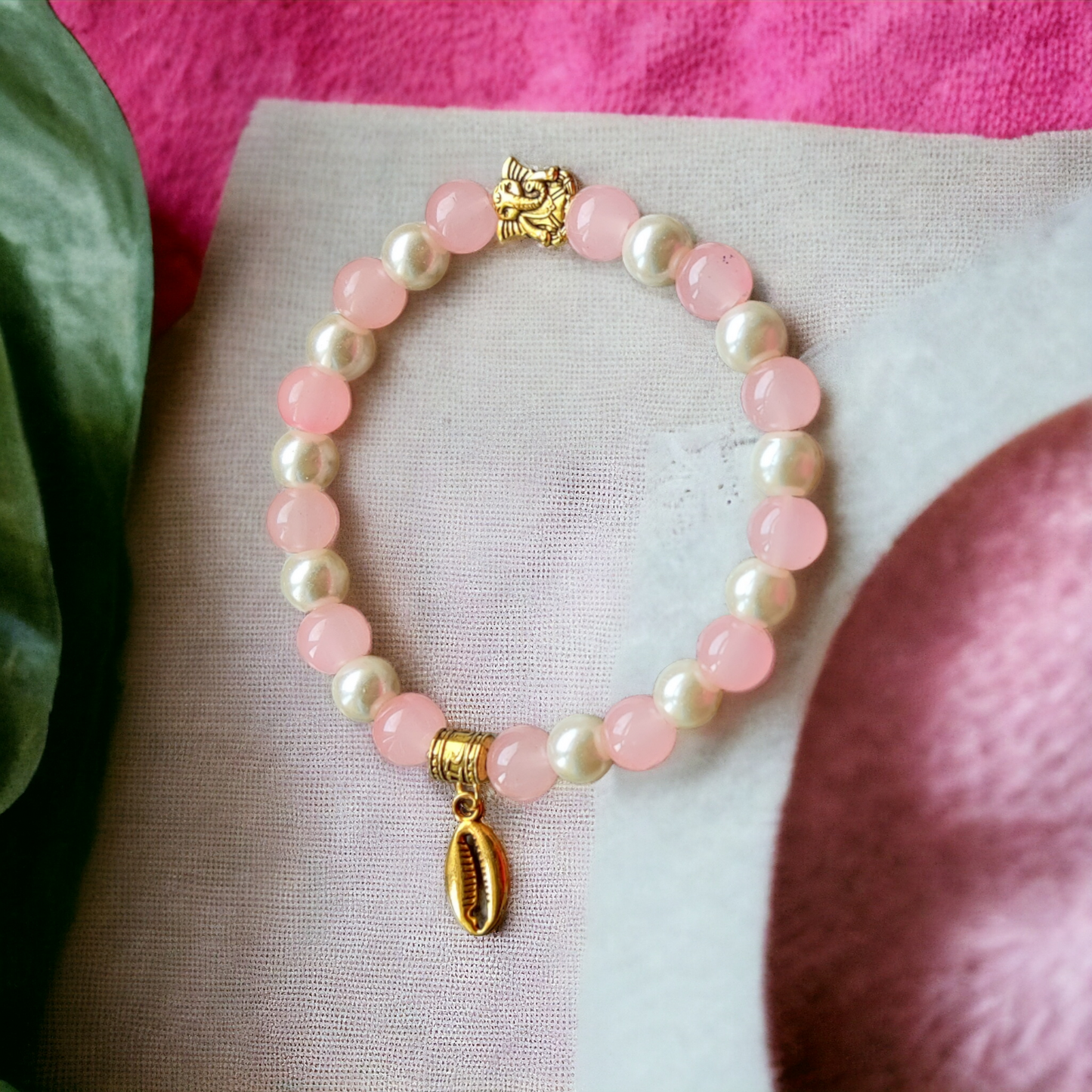 Glass Beads & Pearl Bracelet