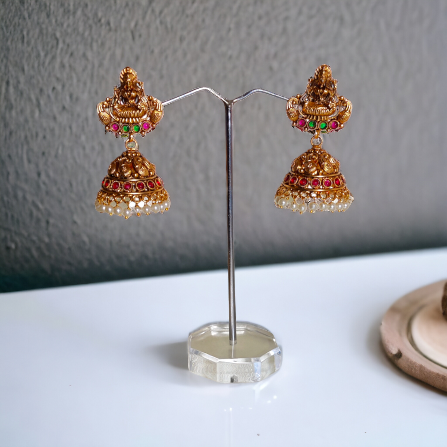 Lakshmi Pearl Necklace Set - Matte Finish TS21