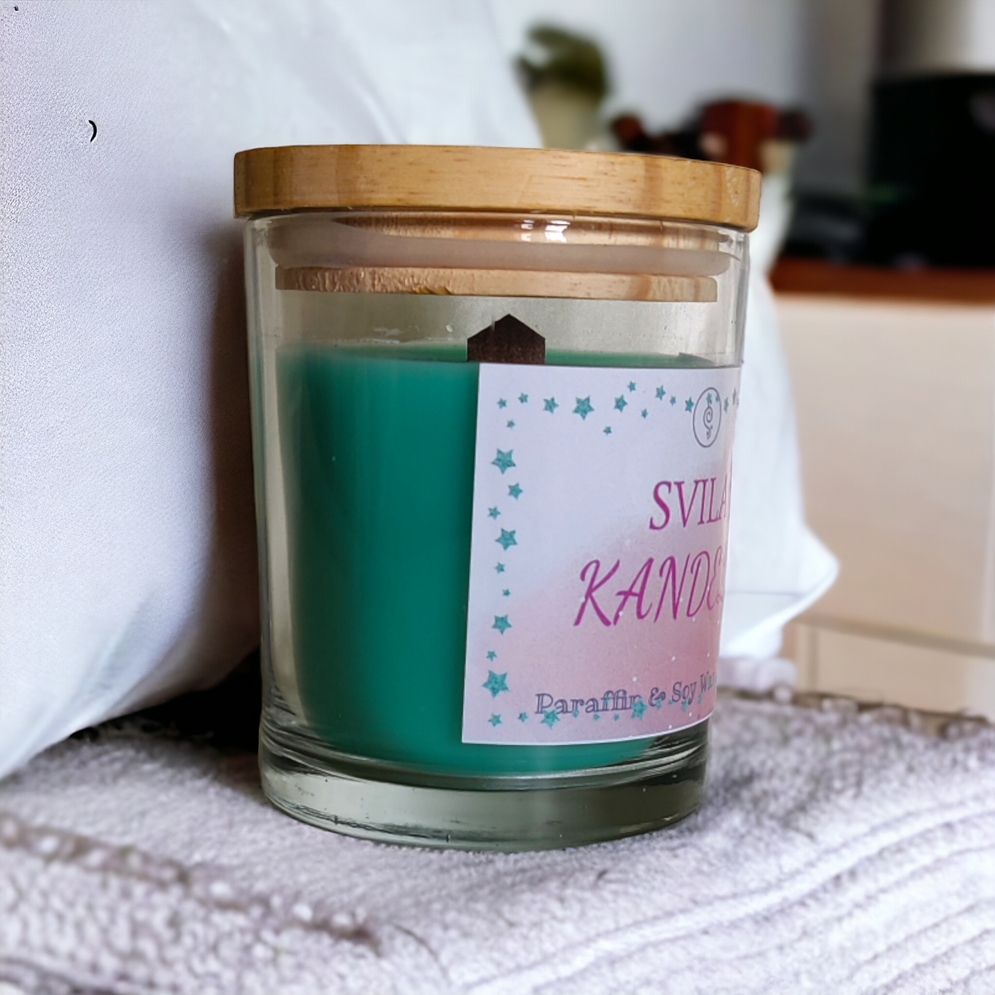 Scented Transparent Jar Candle - Green