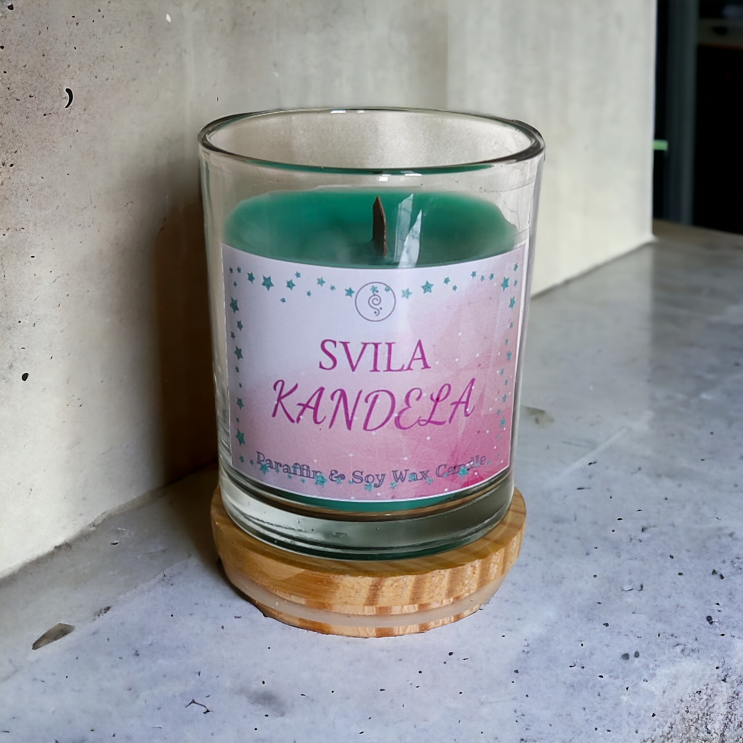 Scented Transparent Jar Candle - Green