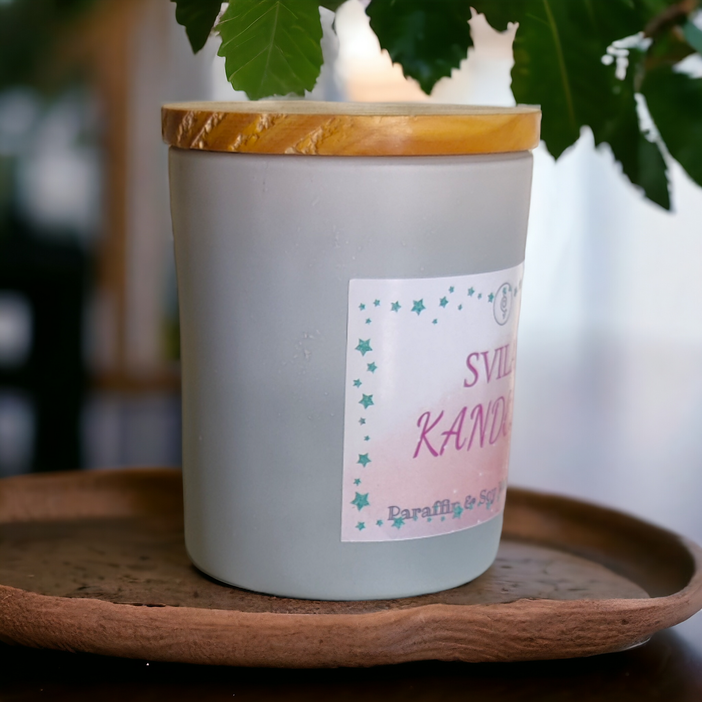 Scented White Jar Candle - Purple Color