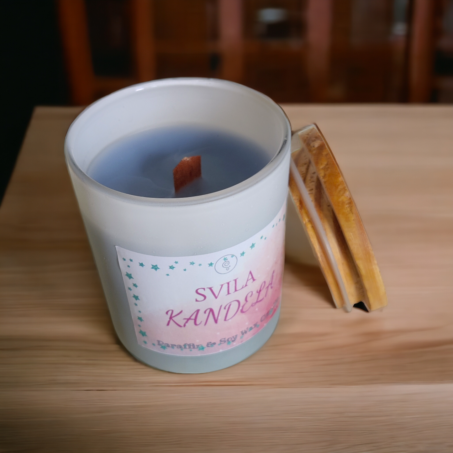 Scented White Jar Candle - Purple Color