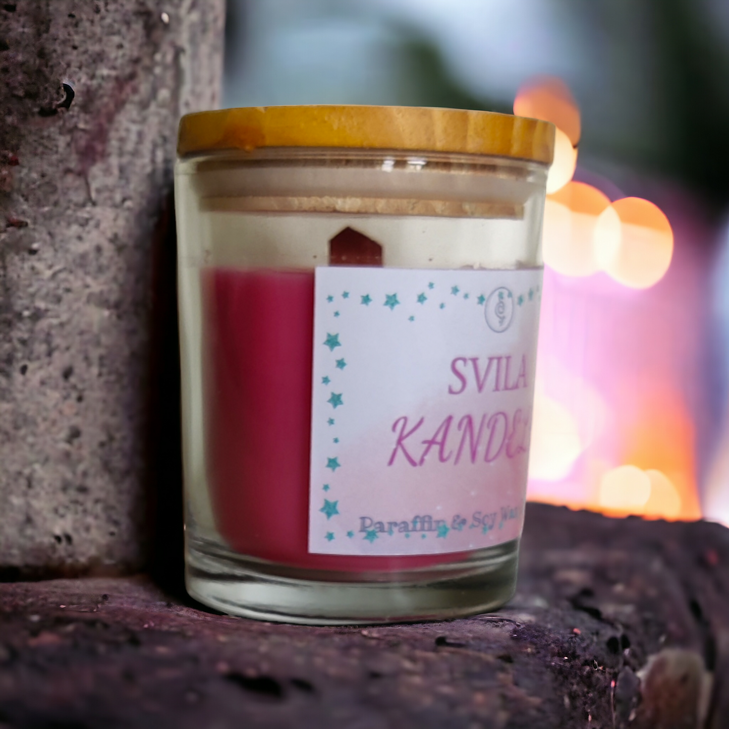 Scented Transparent Jar Red Candle