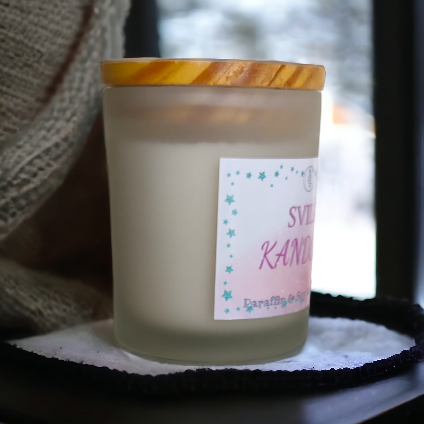 Scented Frosted Jar White Candle