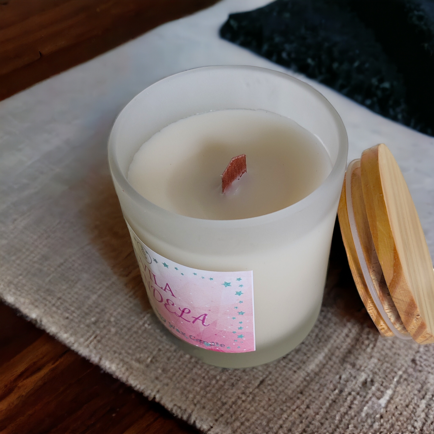 Scented Frosted Jar White Candle