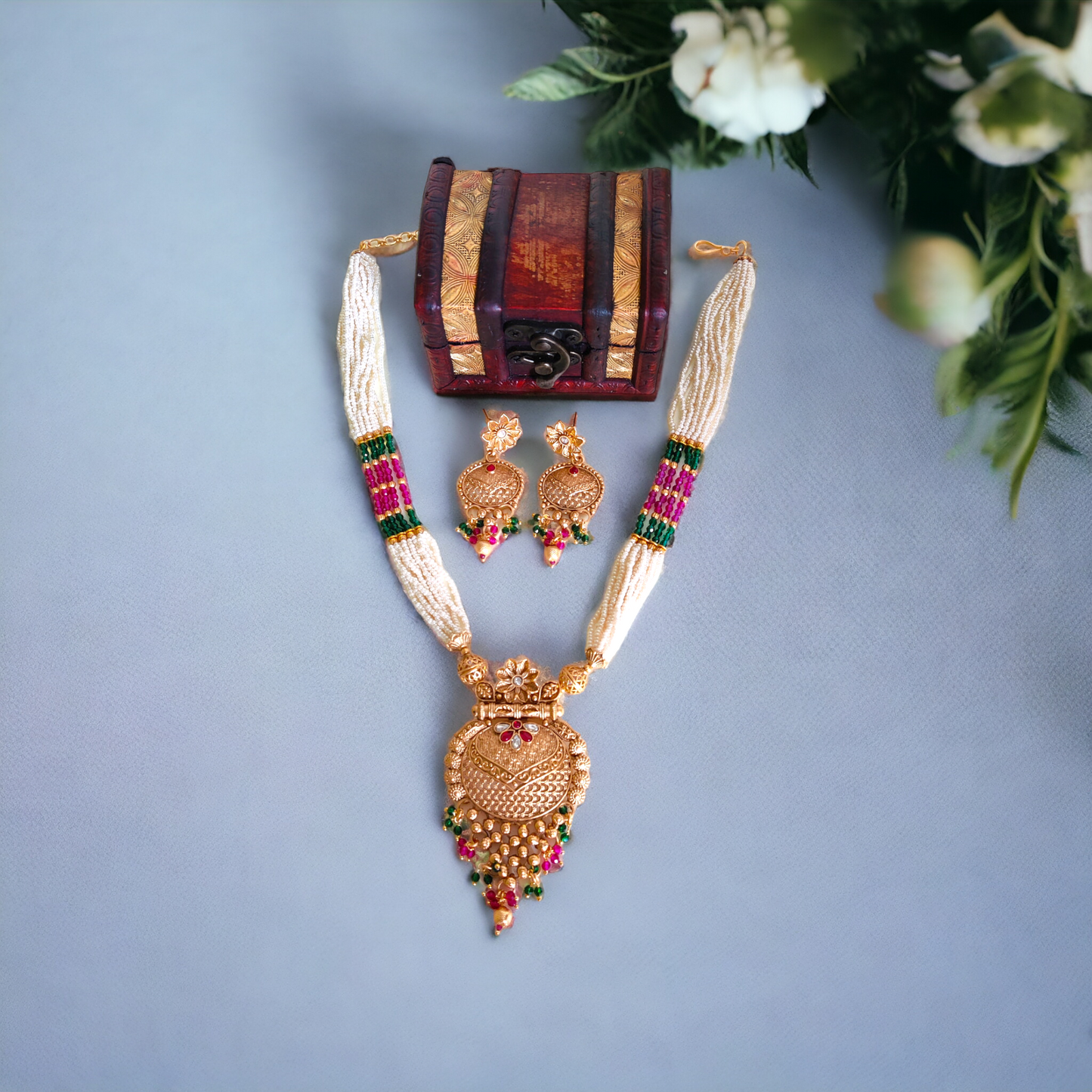 Pearl Necklace Set - Matte Finish TS14