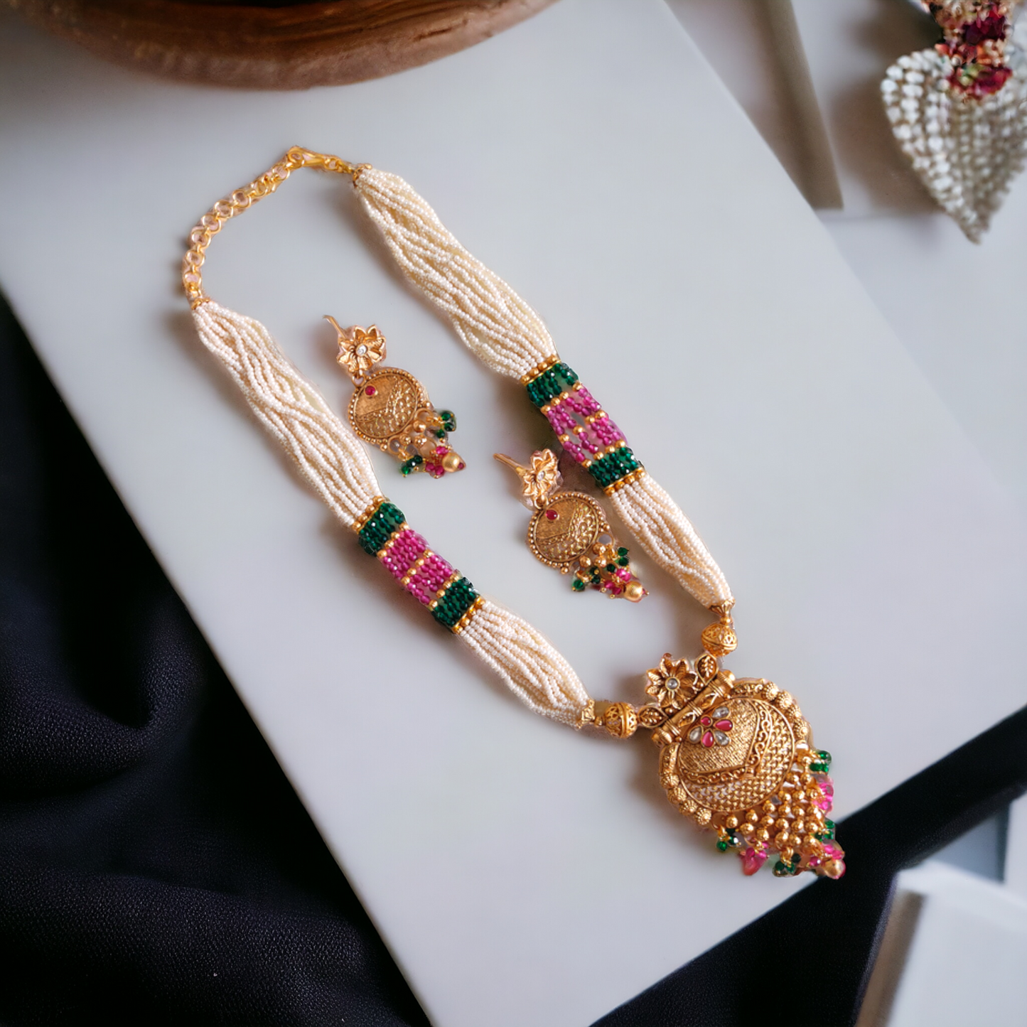 Pearl Necklace Set - Matte Finish TS14