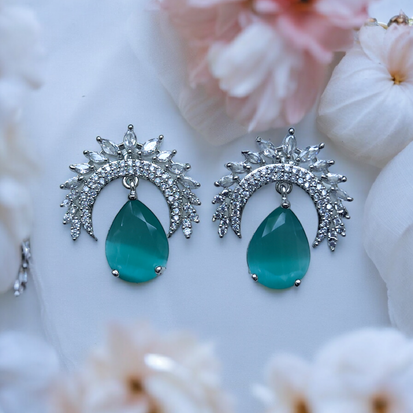 Gorgeous AD Earrings - Sea Green Color