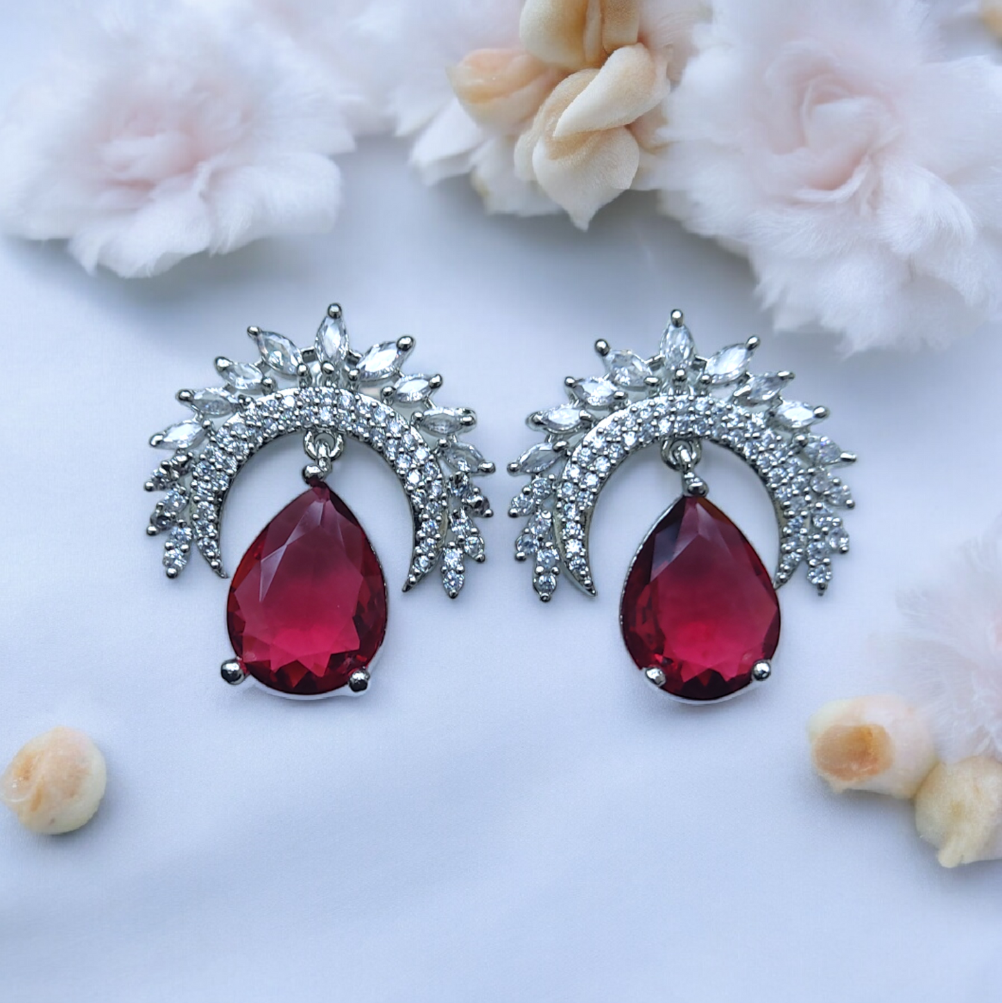 Gorgeous AD Earrings - Red Color
