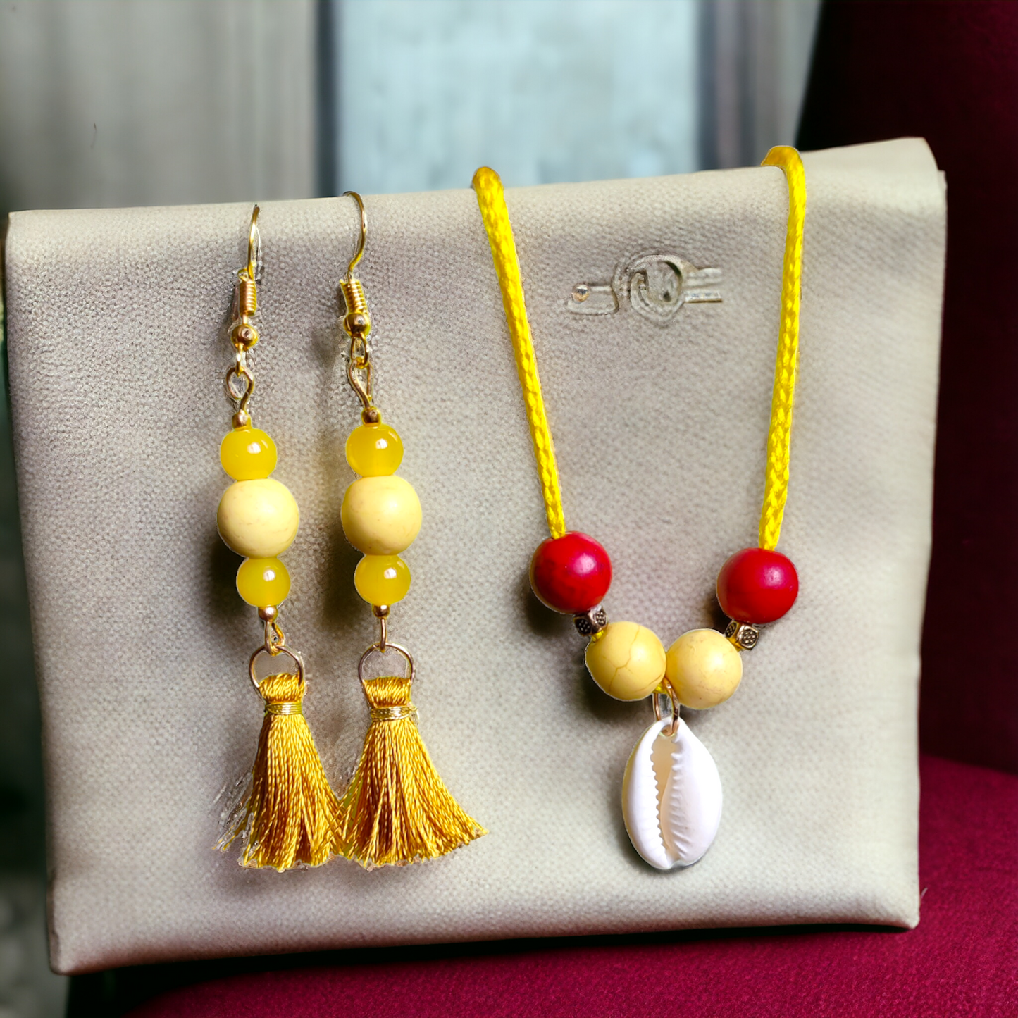 Yellow Beads Jewellery Set