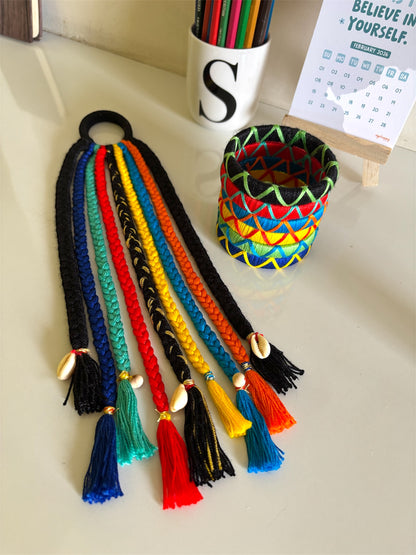 Multi Color Thread Bangles Size : 2.6 With Boho Handmade Colorful Hair Strings