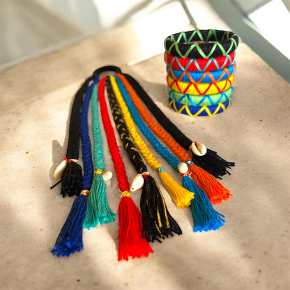 Multi Color Thread Bangles Size : 2.6 With Boho Handmade Colorful Hair Strings