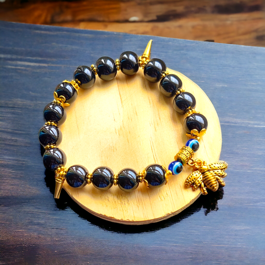 Glass Beads Bracelet - Black Color