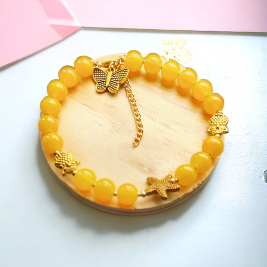 Glass Beads Bracelet - Yellow Color