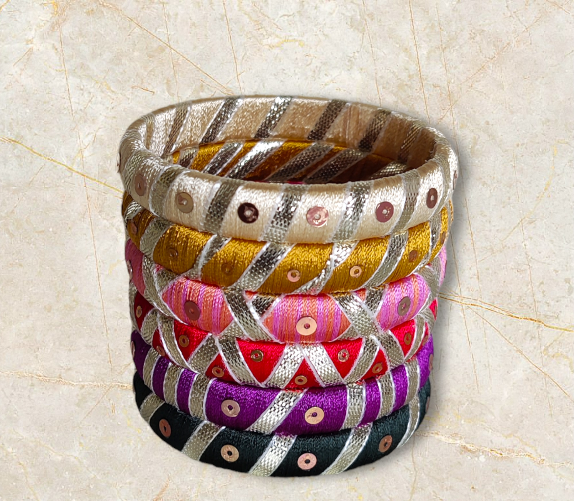 Taasha, handmade bagles, silk thread bangles, handmade bangles, handicrafts
