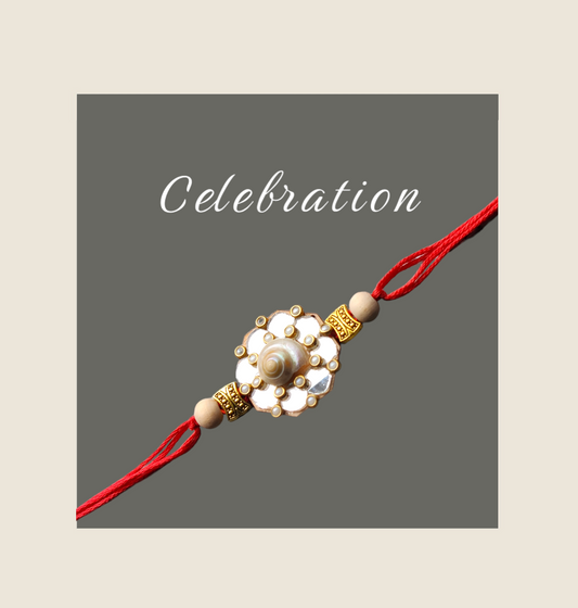 Kundan With Mirrors & a Shell Rakhi - P7